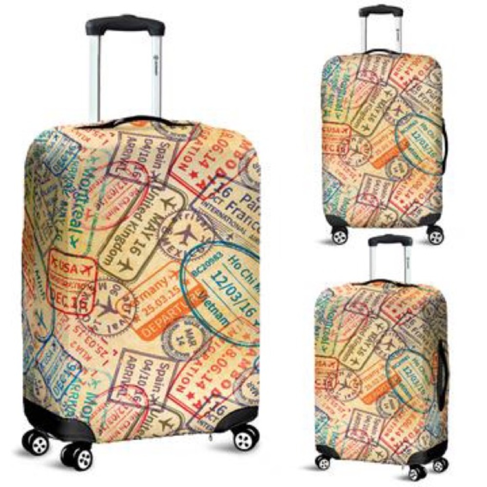 Travel Stamps Luggage Cover